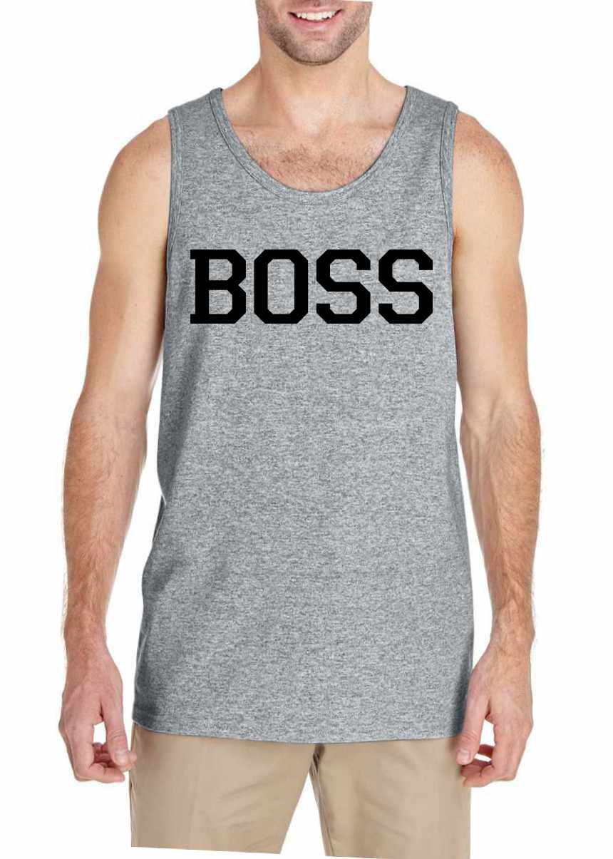 Ash - Large on BOSS on Mens Tank Top