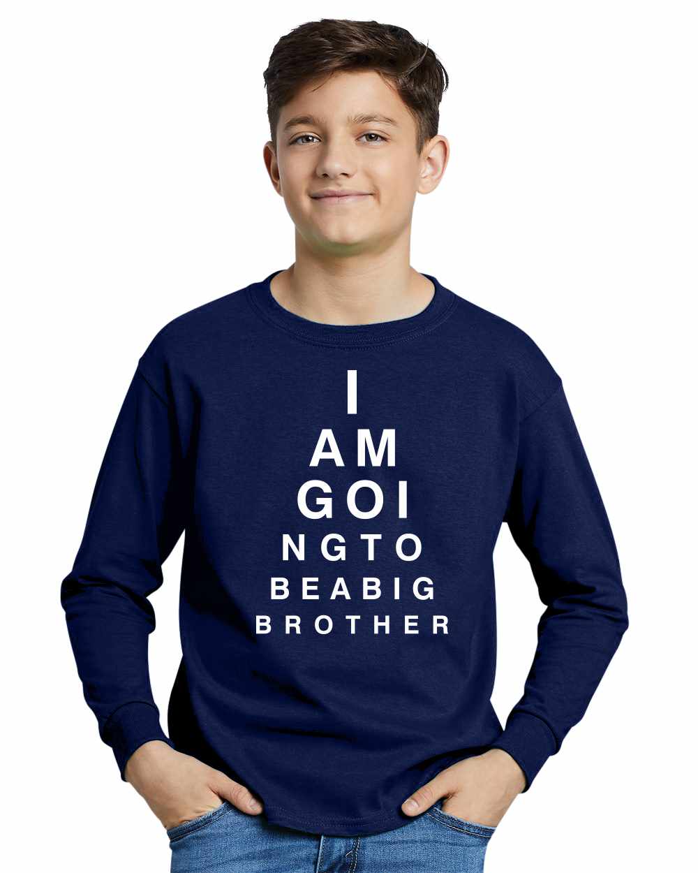 I AM GOING TO BE BIG BROTHER EYE CHART on Youth Long Sleeve Shirt (#1007-203)