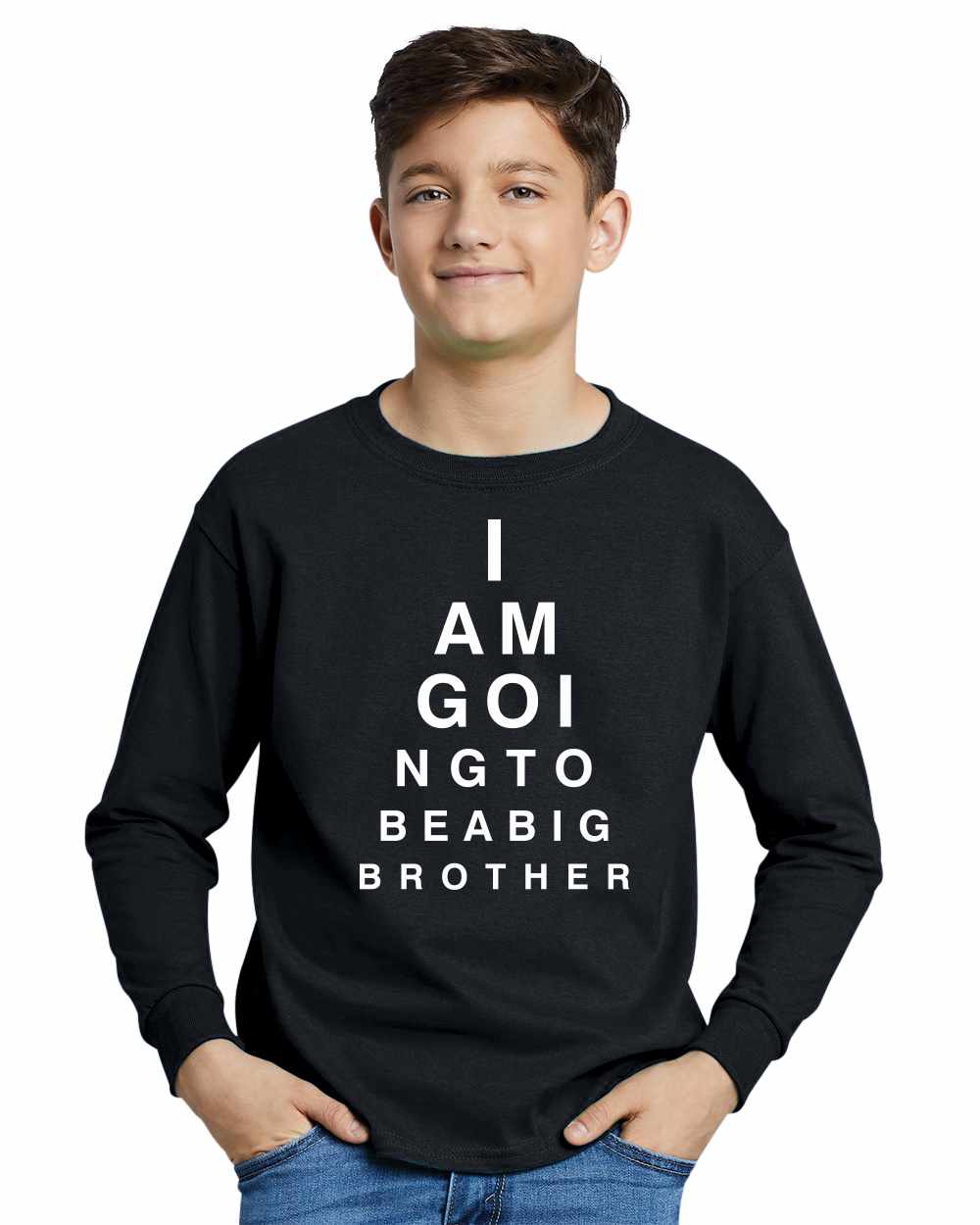 I AM GOING TO BE BIG BROTHER EYE CHART on Youth Long Sleeve Shirt (#1007-203)