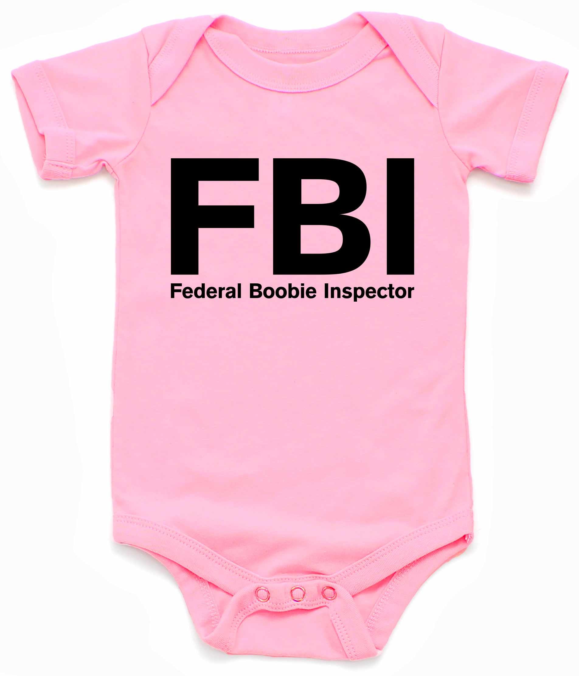 Federal Boobie Inspector Infant BodySuit - Pink / NewBorn - Pink / 6 Month - Pink / 12 Month - Pink / 18 Month - Pink / 24 Month