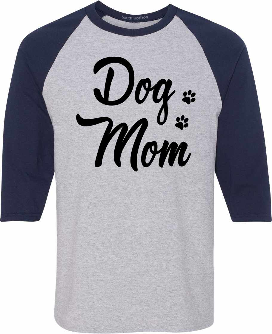 Dog Mom on Adult Baseball Shirt (#1070-12)