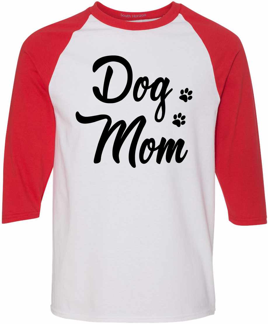 Dog Mom on Adult Baseball Shirt (#1070-12)