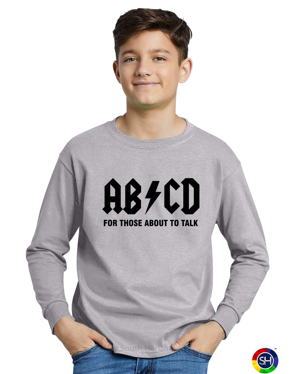 ABCD For Those About To Talk on Youth Long Sleeve Shirt (#1084-203)