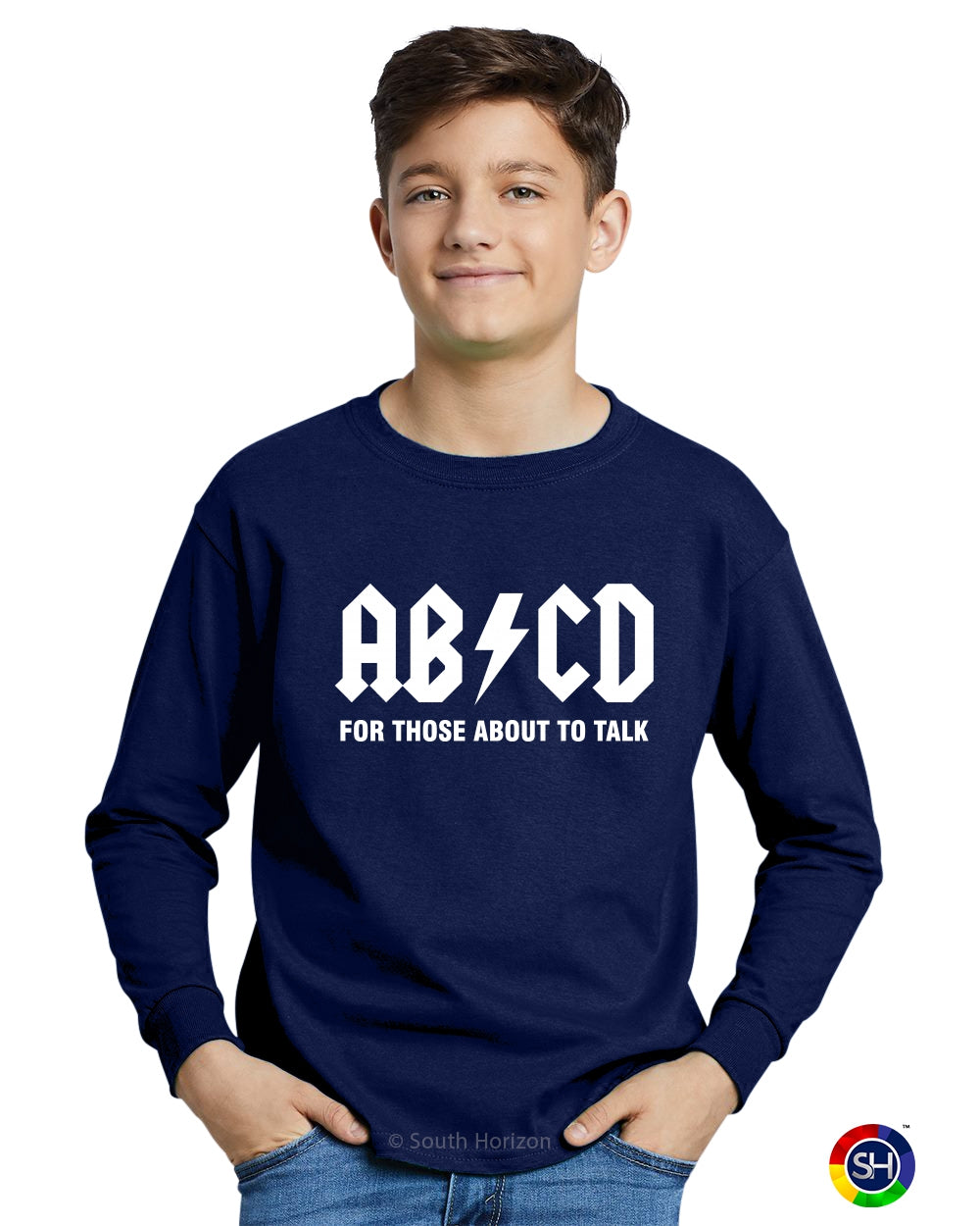 ABCD For Those About To Talk on Youth Long Sleeve Shirt (#1084-203)