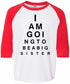 I AM GOING TO BE BIG SISTER EYE CHART on Youth Baseball Shirt (#1099-212)