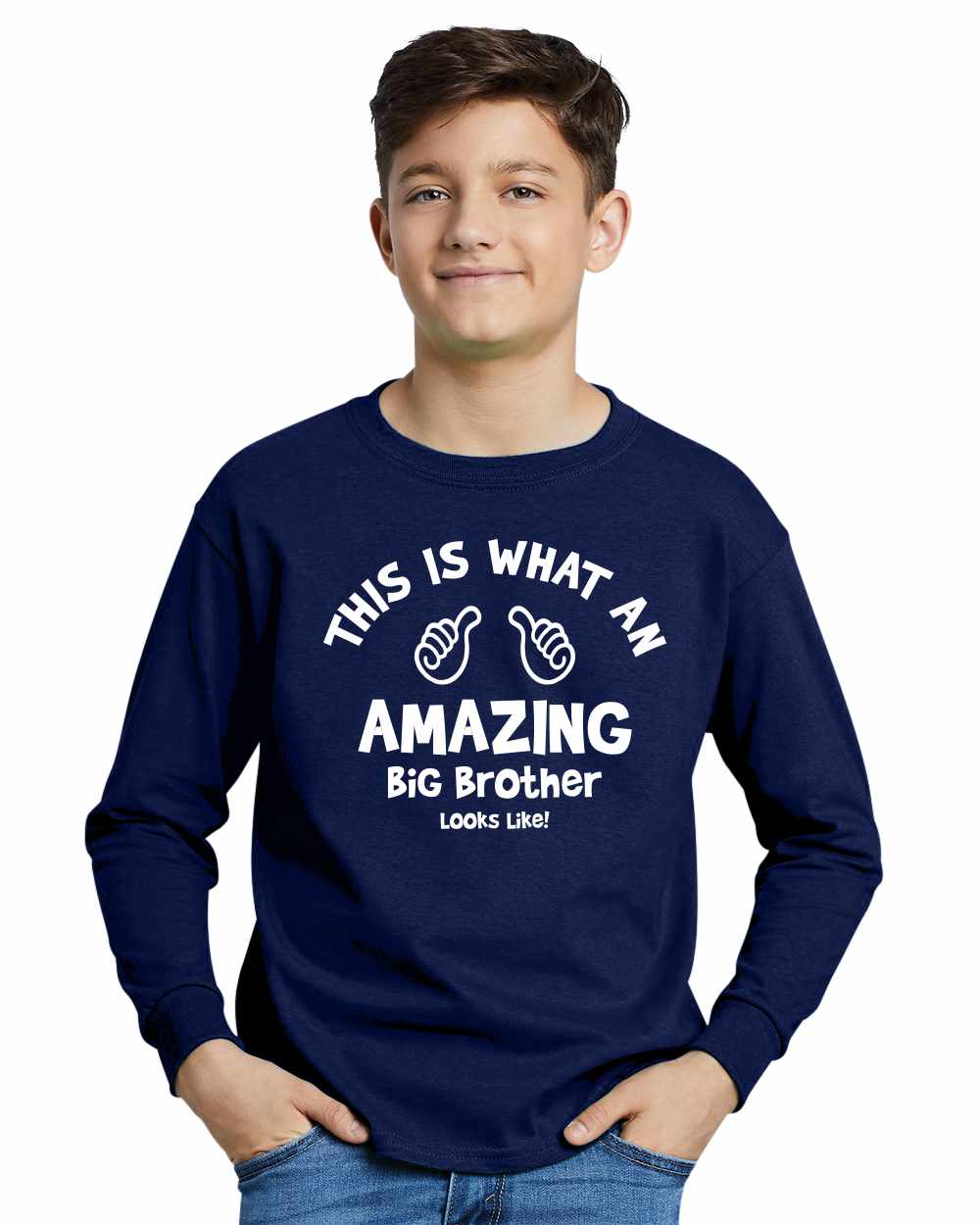 This is What an AMAZING Big Brother Looks Like on Youth Long Sleeve Shirt