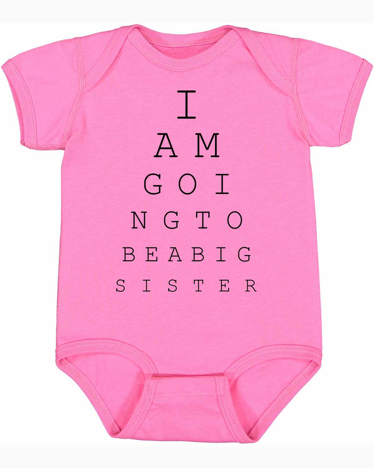 I AM GOING TO BE A BIG SISTER EYE CHART on Infant BodySuit (#1160-10)