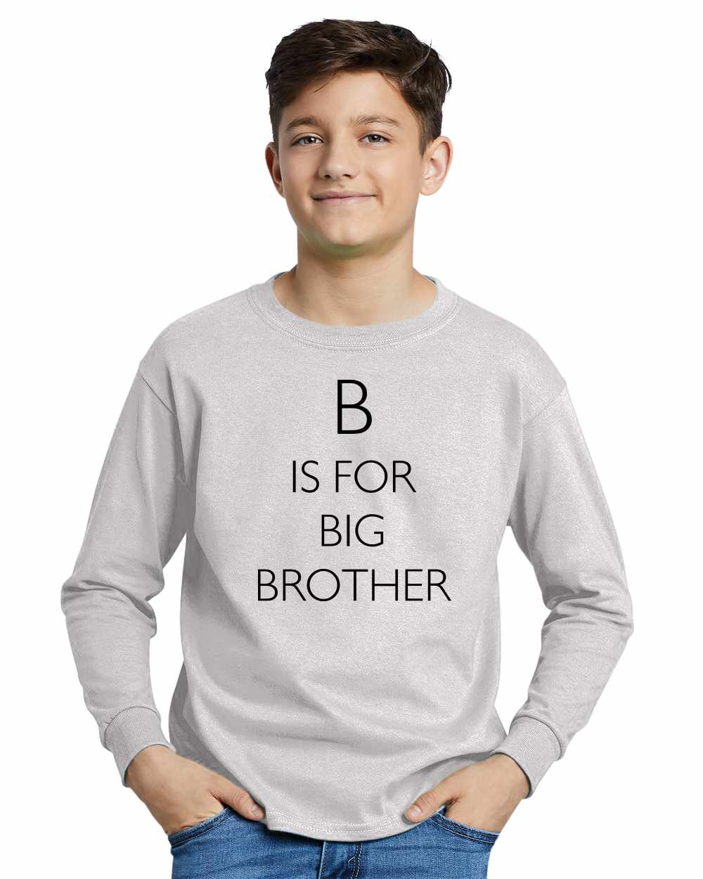 B is for Big Brother on Youth Long Sleeve Shirt (#1179-203)