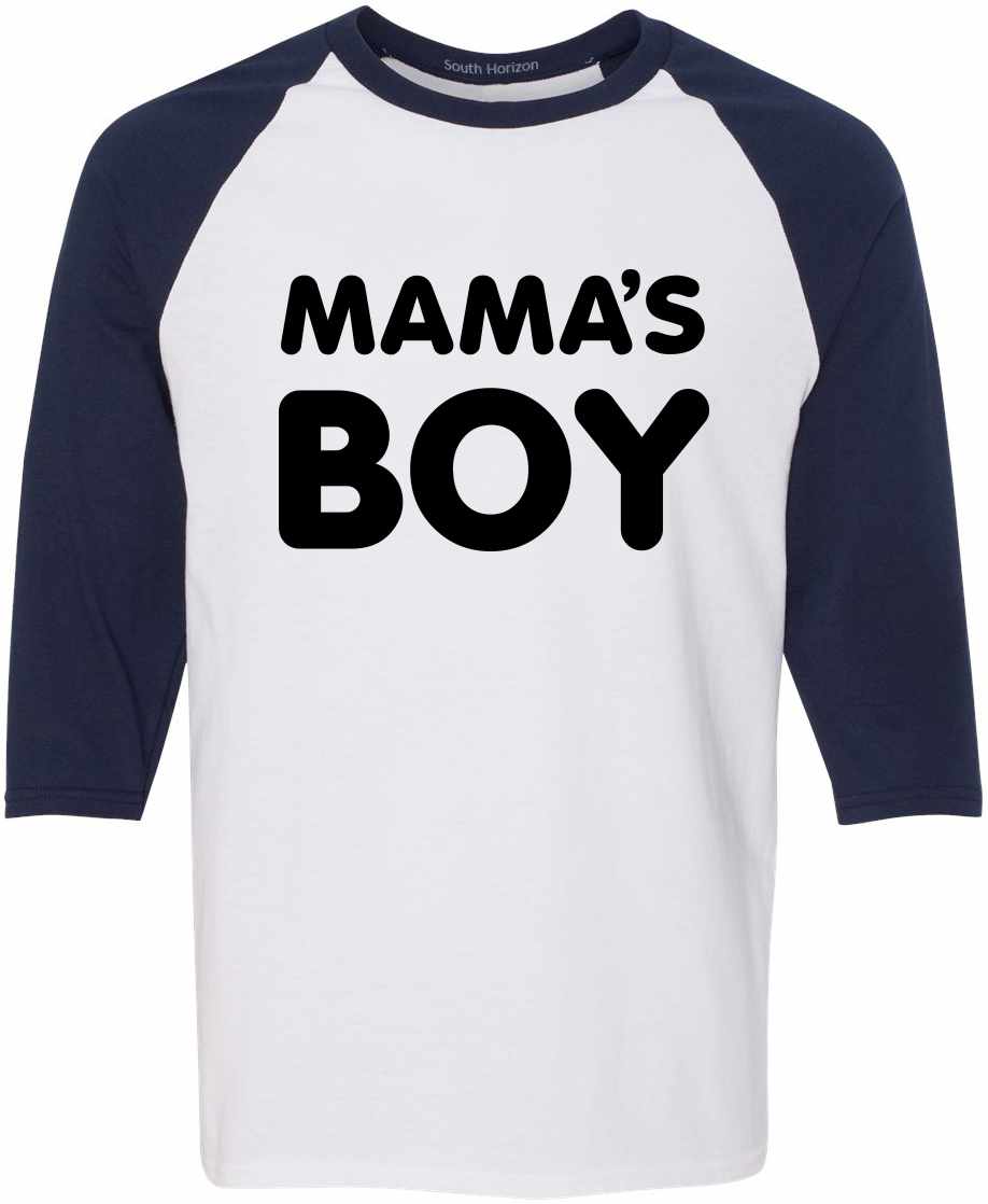 MAMA'S BOY on Adult Baseball Shirt (#1185-12)
