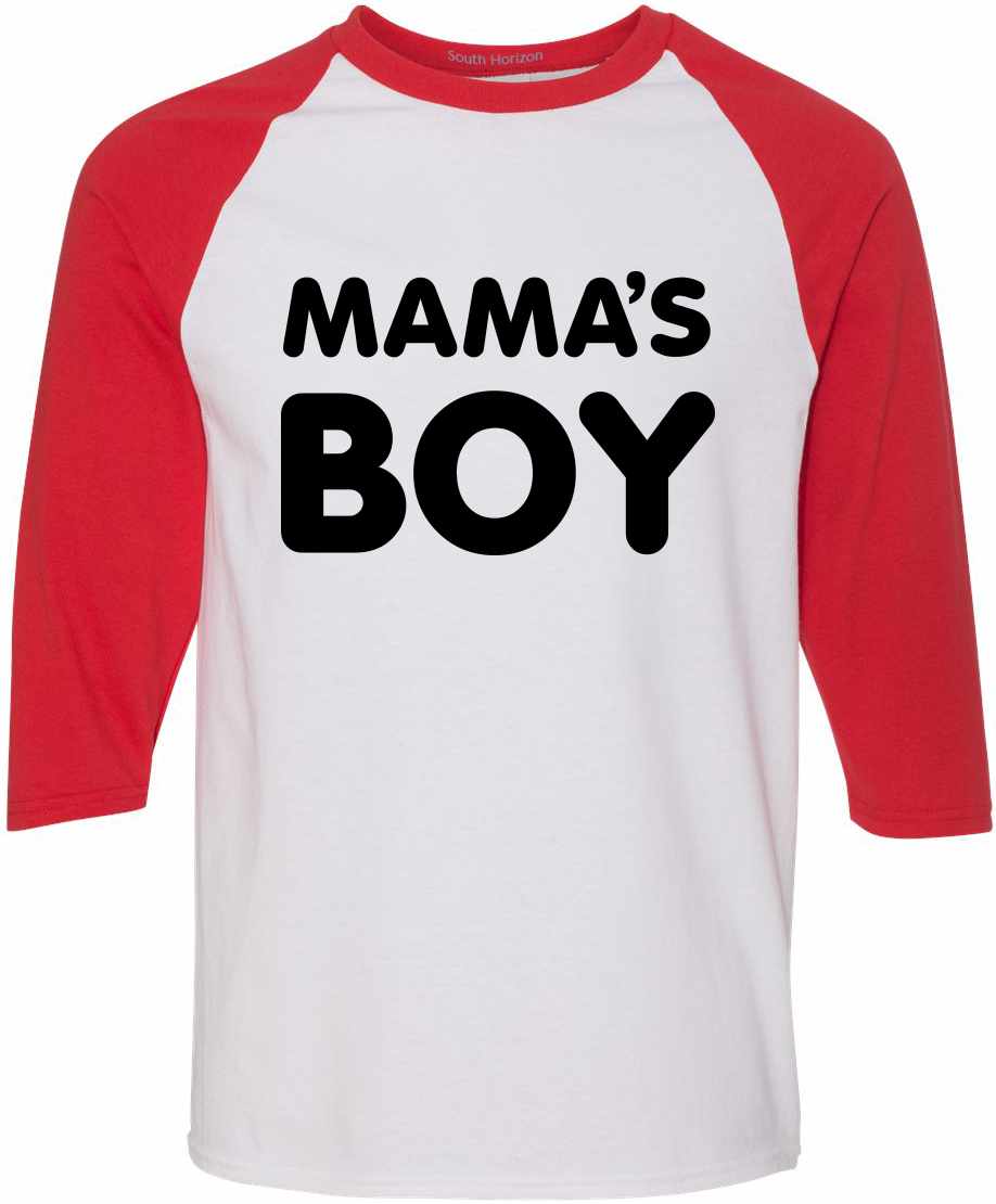 MAMA'S BOY on Adult Baseball Shirt (#1185-12)