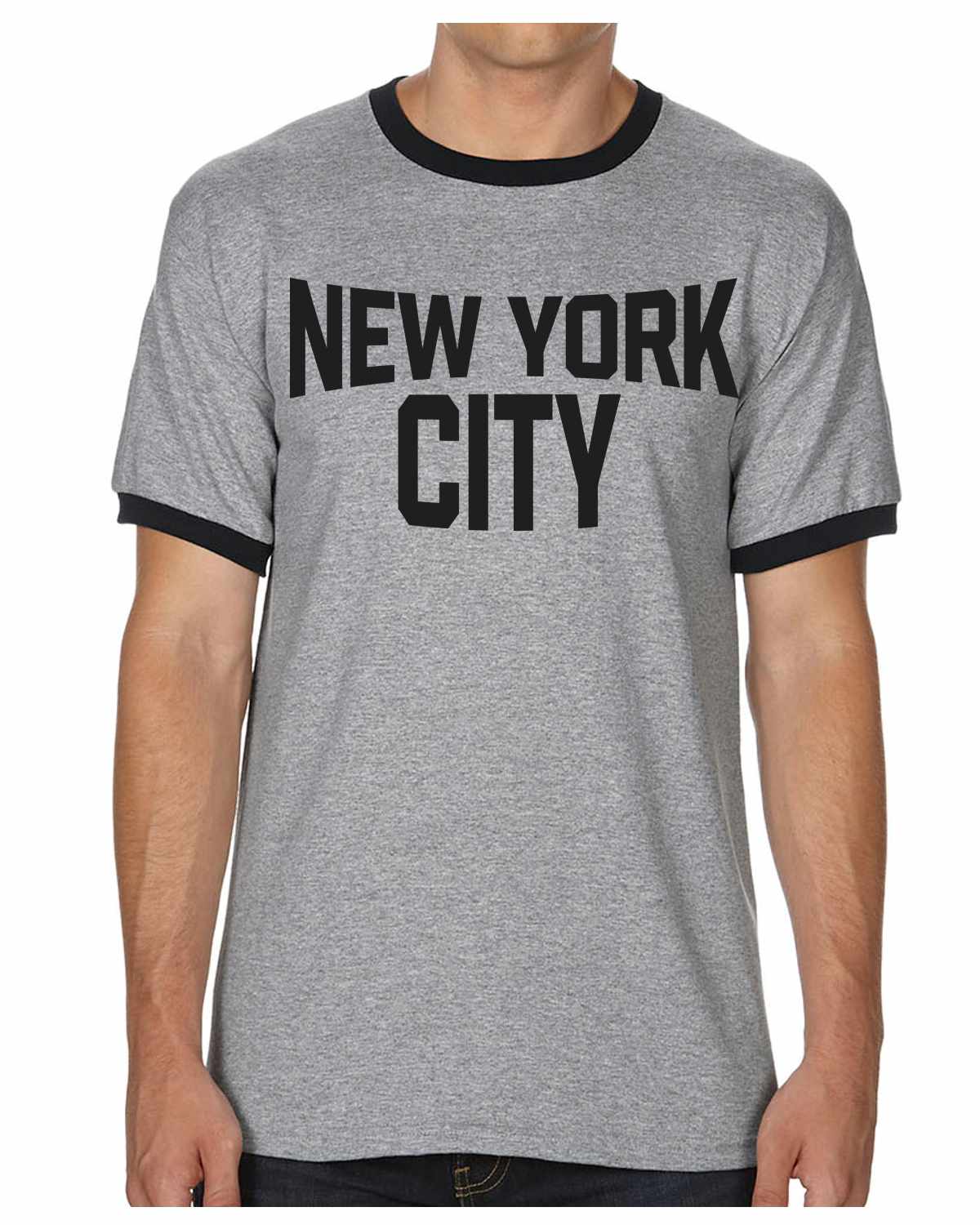 New York City on Ringer Shirt (#1194-8)