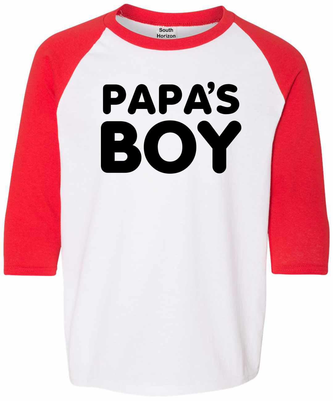 Papa's Boy on Youth Baseball Shirt