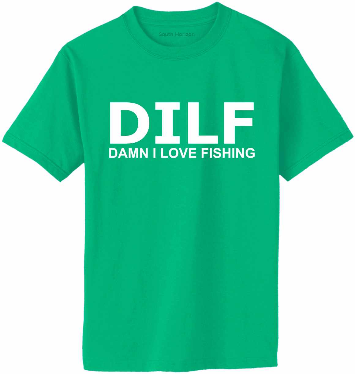 Dilf Damn I Love Fishing On adult T-Shirt in 15 Colors Charcoal / Medium