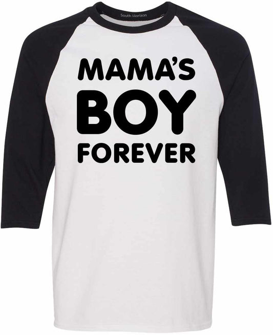 Mama's Boy Forever on Adult Baseball Shirt