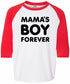 Mama's Boy Forever on Youth Baseball Shirt