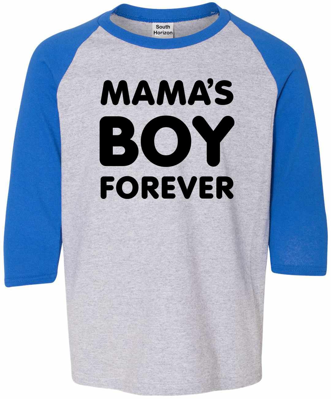 Mama's Boy Forever on Youth Baseball Shirt (#1223-212)