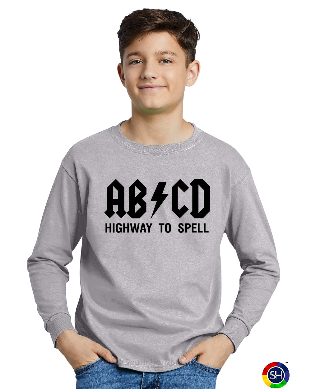 ABCD Highway To Spell on Youth Long Sleeve Shirt (#1236-203)