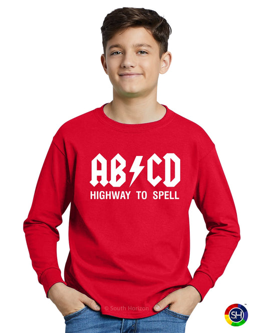 ABCD Highway To Spell on Youth Long Sleeve Shirt