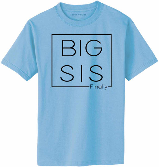 Big Sis Finally- Big Sister Boxed on Adult T-Shirt