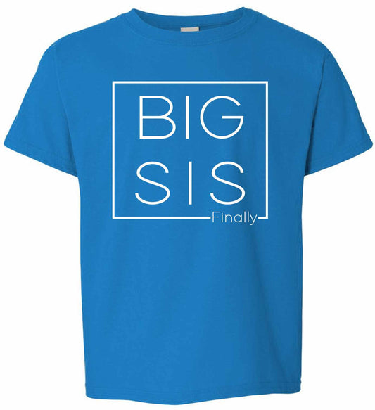 Big Sis Finally- Big Sister Boxed on Kids T-Shirt