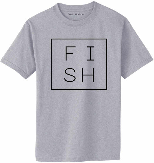 FISH - Fishing - Boxed on Adult T-Shirt
