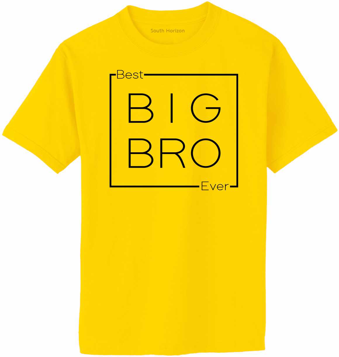 Best Big Bro Ever - Big Brother - Box on Adult T-Shirt (#1339-1)
