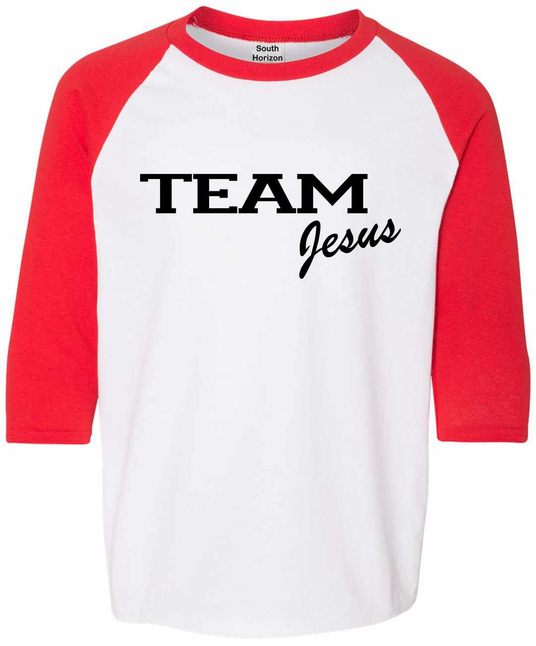 TEAM Jesus on Youth Baseball Shirt