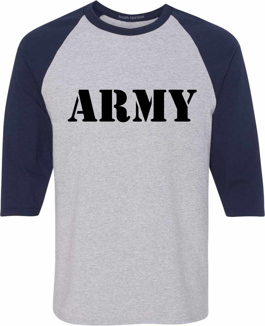ARMY on Adult Baseball Shirt (#338-12)