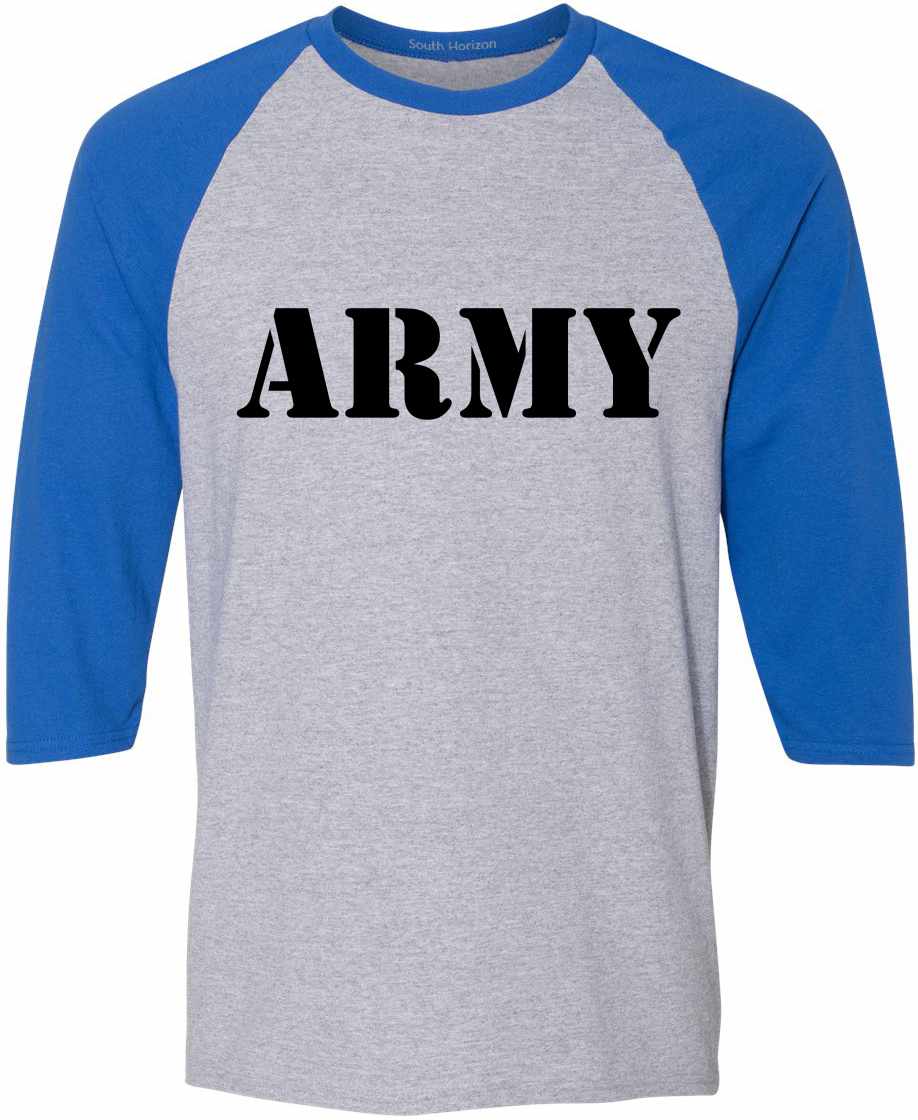 ARMY on Adult Baseball Shirt (#338-12)