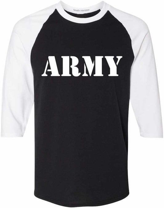 ARMY on Adult Baseball Shirt