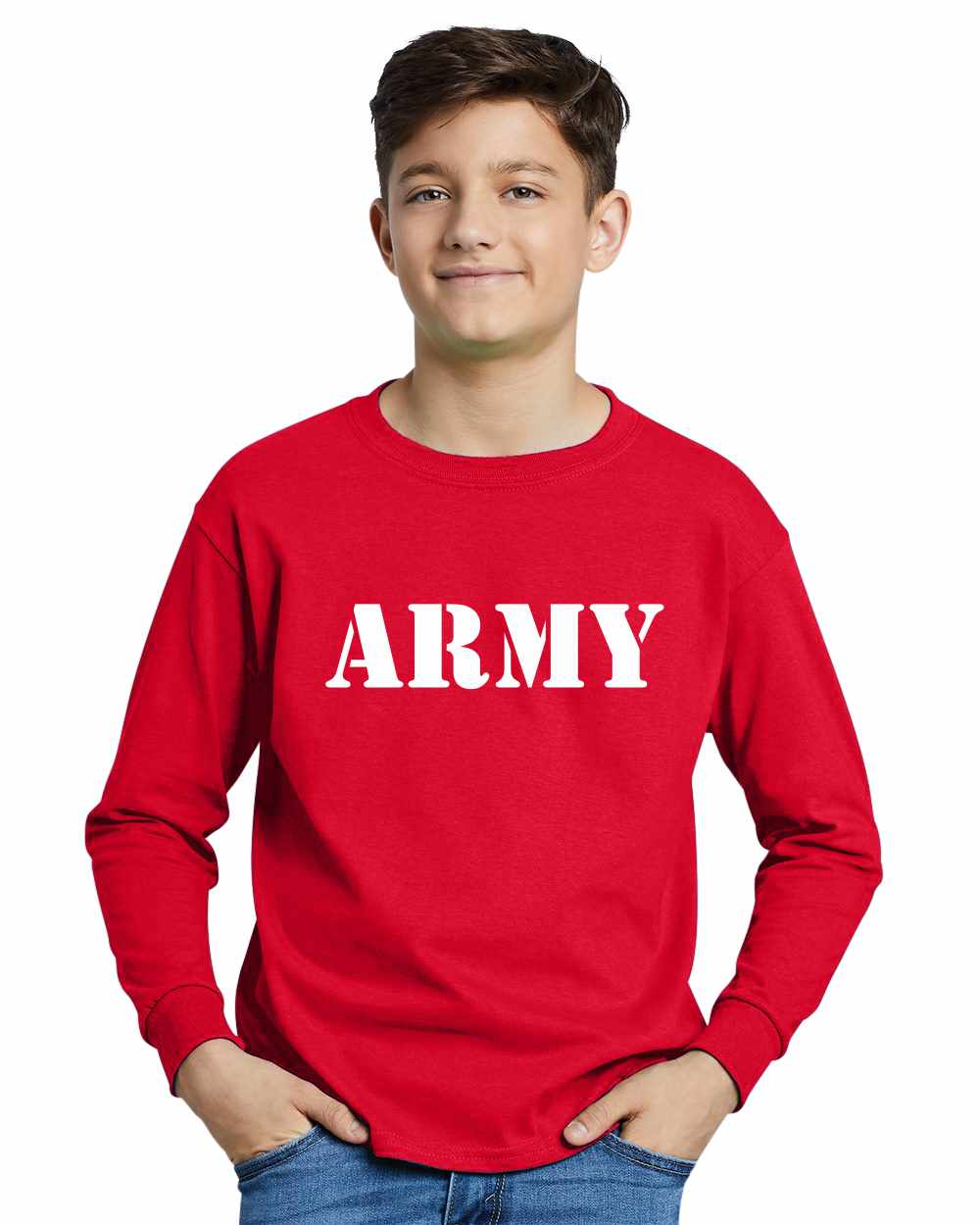 ARMY on Youth Long Sleeve Shirt (#338-203)