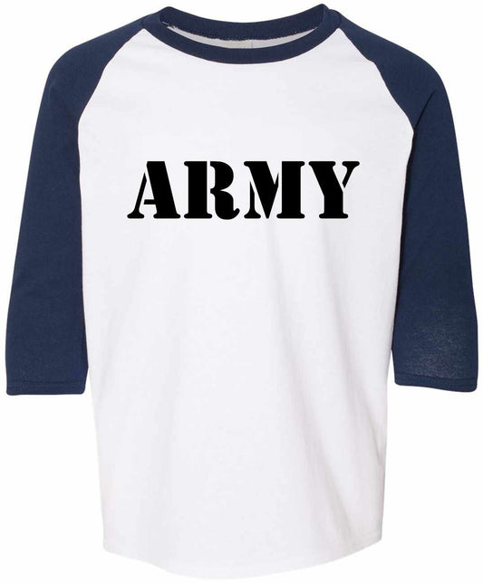 ARMY on Youth Baseball Shirt