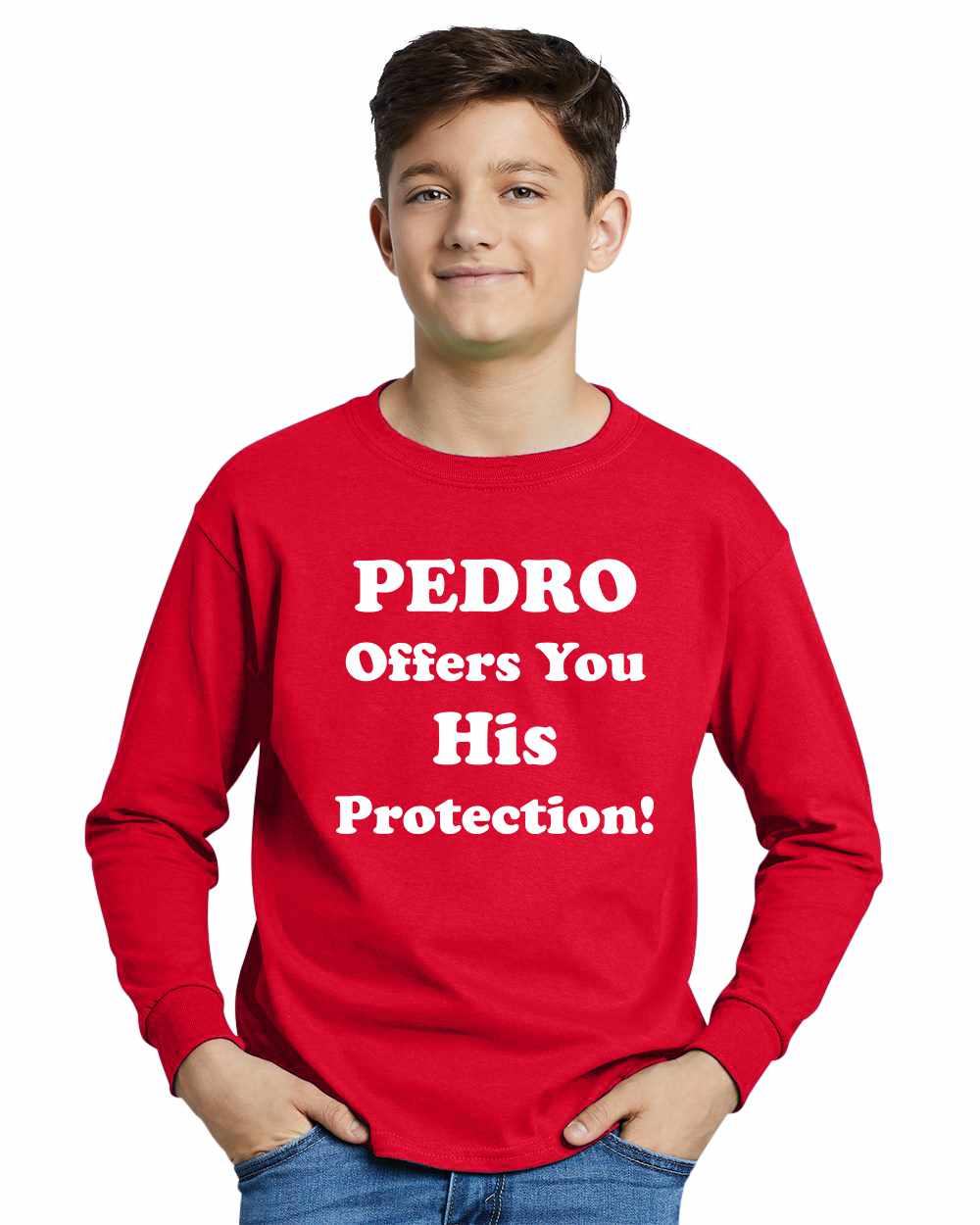 PEDRO OFFERS YOU HIS PROTECTION on Youth Long Sleeve Shirt