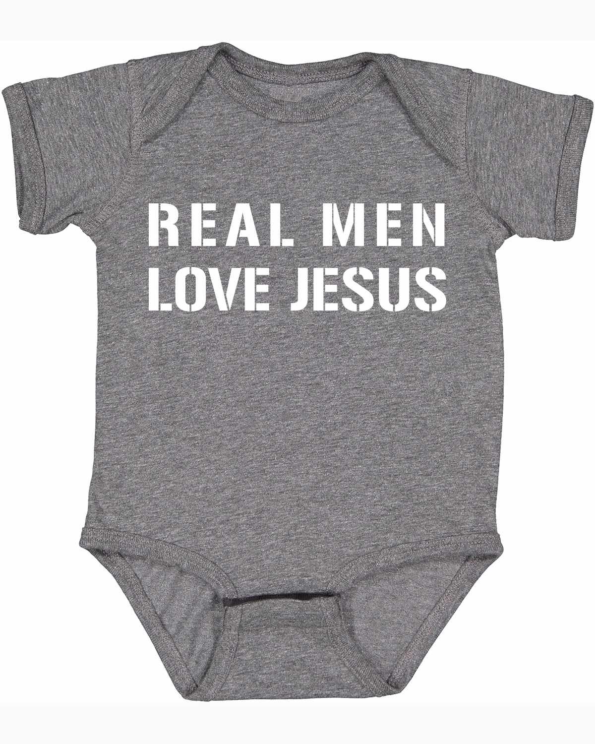 REAL MEN LOVE JESUS on Infant BodySuit