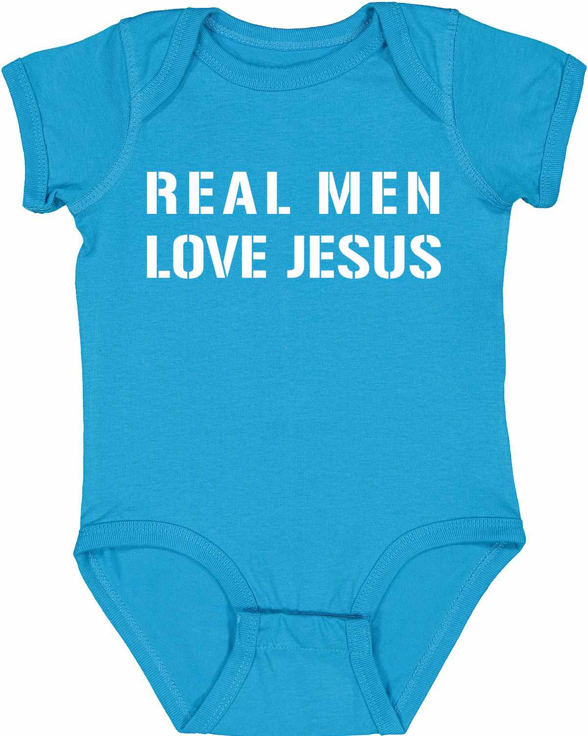 REAL MEN LOVE JESUS on Infant BodySuit (#393-10)