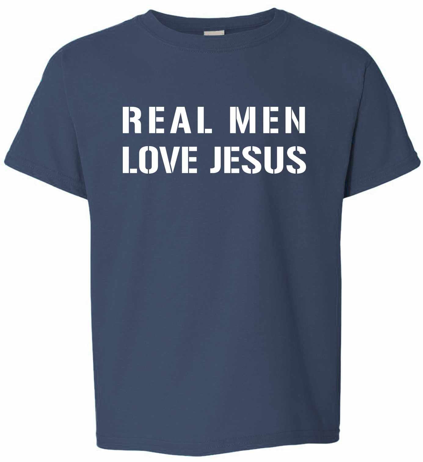REAL MEN LOVE JESUS on Kids T-Shirt (#393-201)
