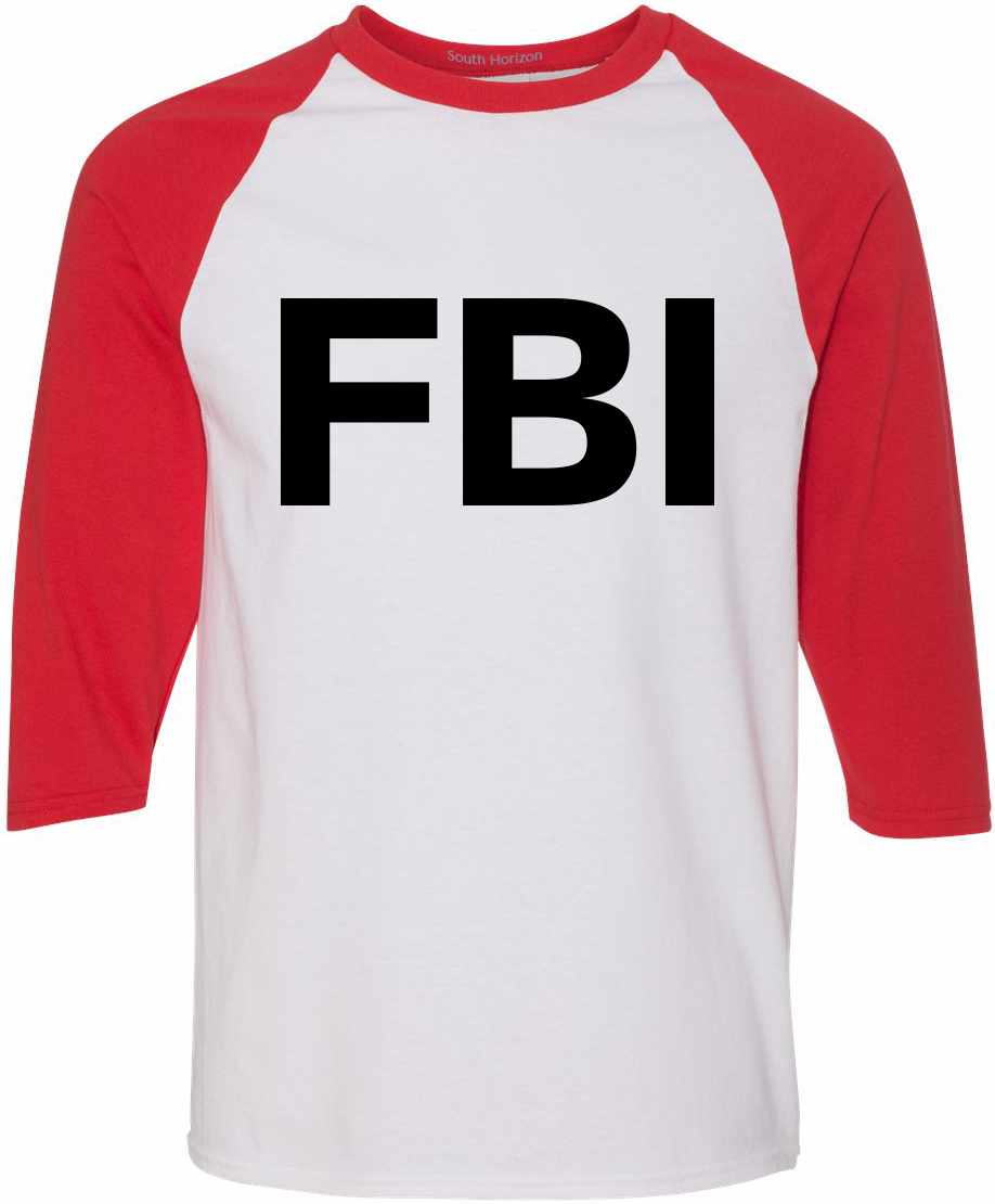 FBI on Adult Baseball Shirt (#402-12)