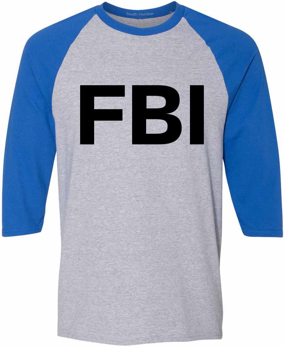 FBI on Adult Baseball Shirt (#402-12)