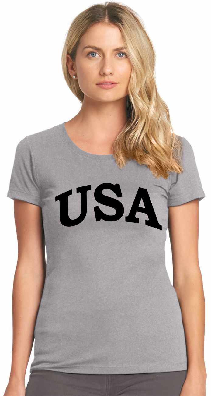 U S A on Womens T-Shirt (#439-2)