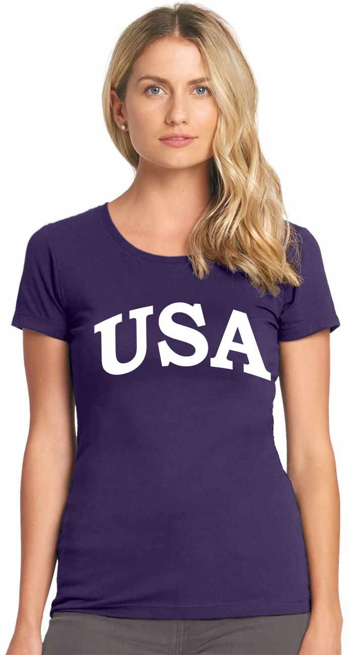 U S A on Womens T-Shirt (#439-2)