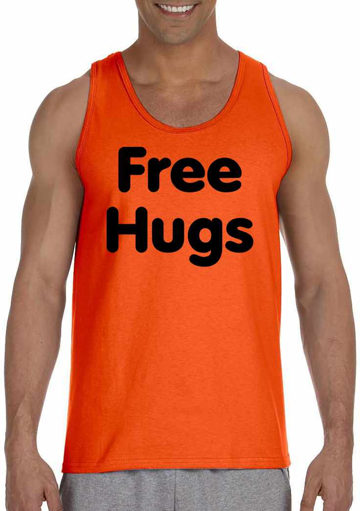 FREE HUGS on Mens Tank Top (#572-5)