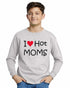 I LOVE HOT MOMS on Youth Long Sleeve Shirt (#577-203)