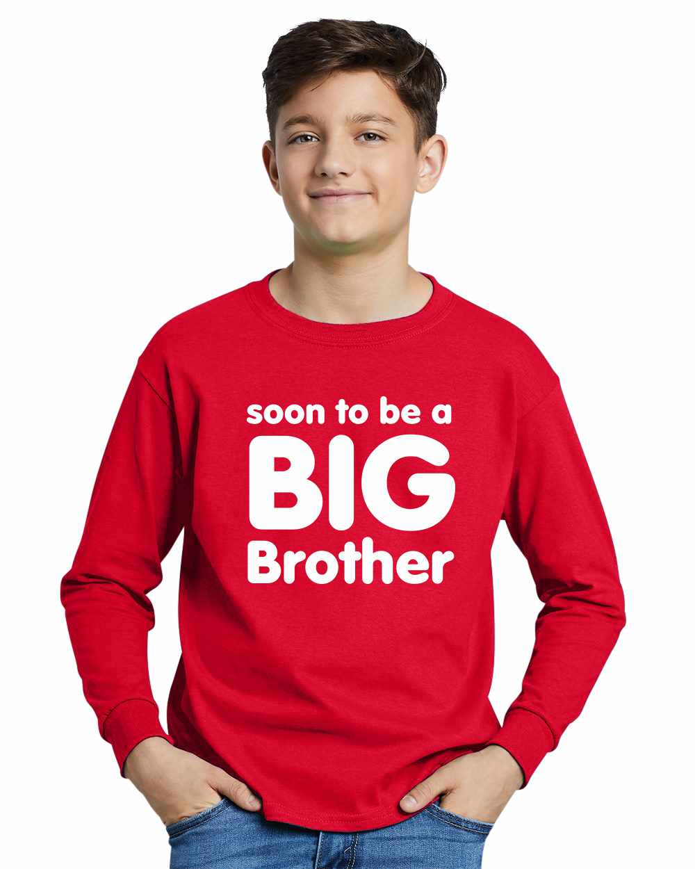 Soon to be a BIG BROTHER on Youth Long Sleeve Shirt (#590-203)