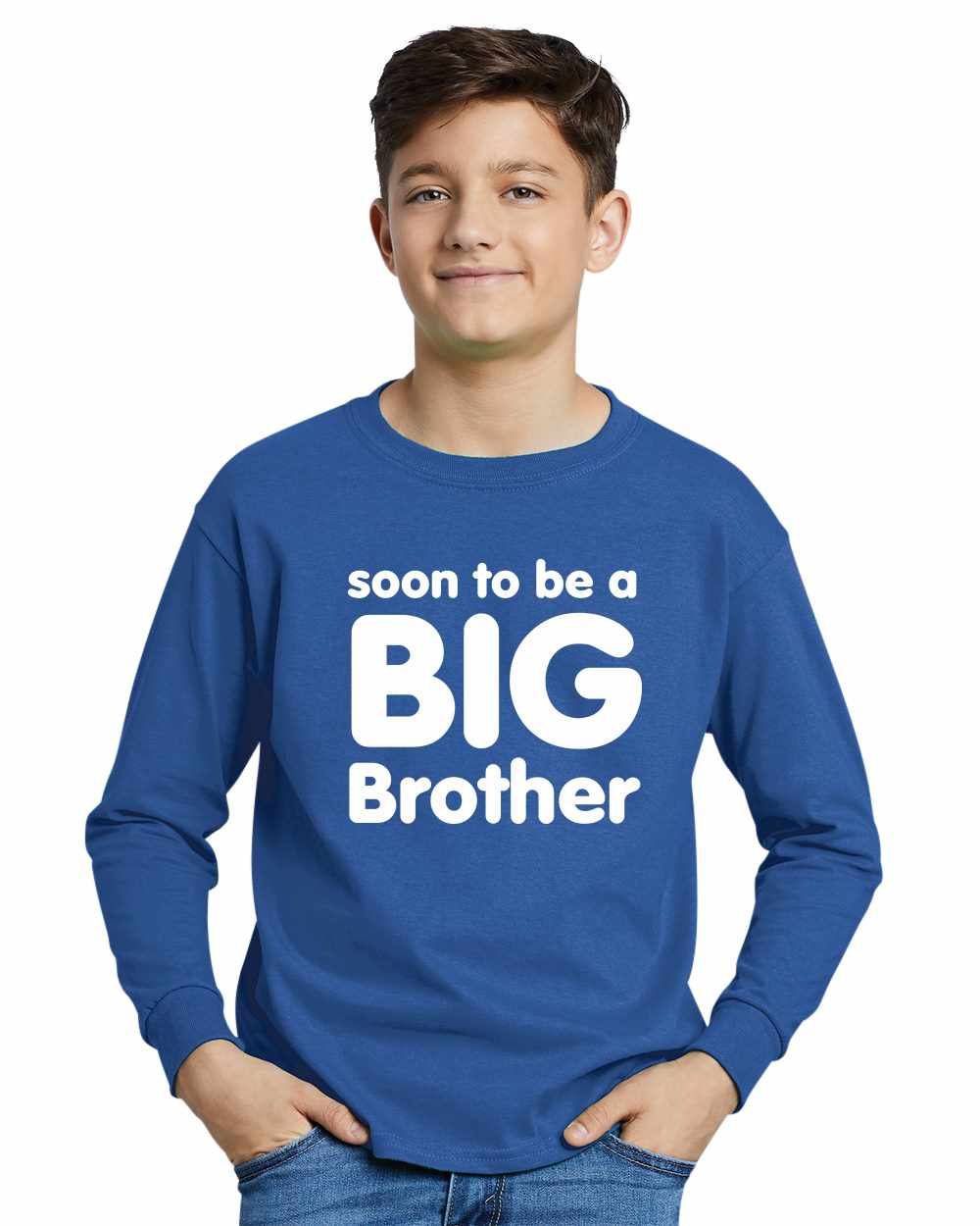 Soon to be a BIG BROTHER on Youth Long Sleeve Shirt