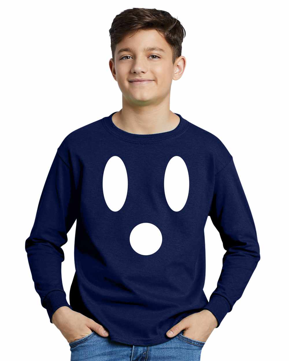 Ghost Face on Youth Long Sleeve Shirt (#612-203)