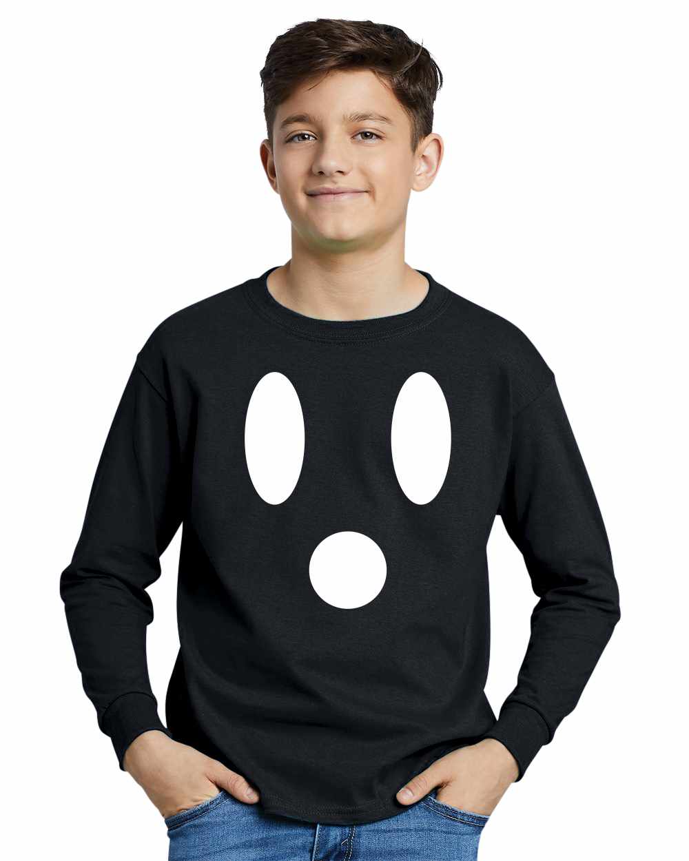 Ghost Face on Youth Long Sleeve Shirt