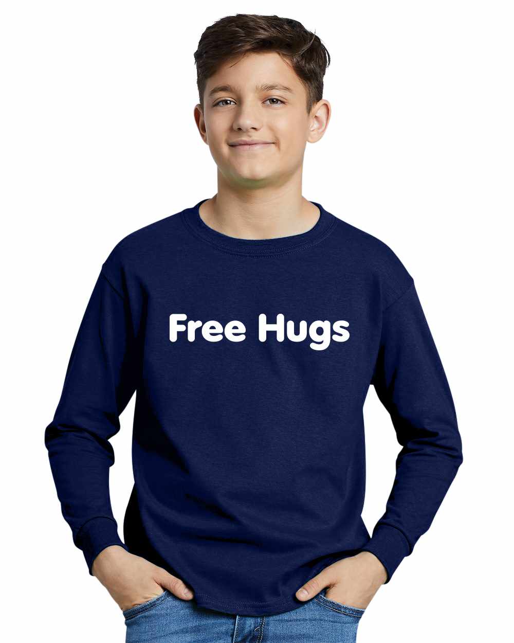 Free Hugs on Youth Long Sleeve Shirt (#626-203)