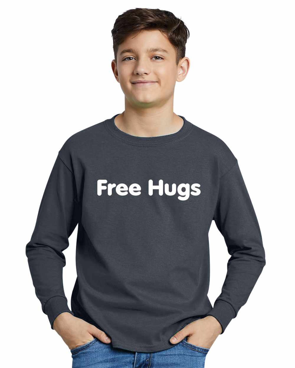 Free Hugs on Youth Long Sleeve Shirt
