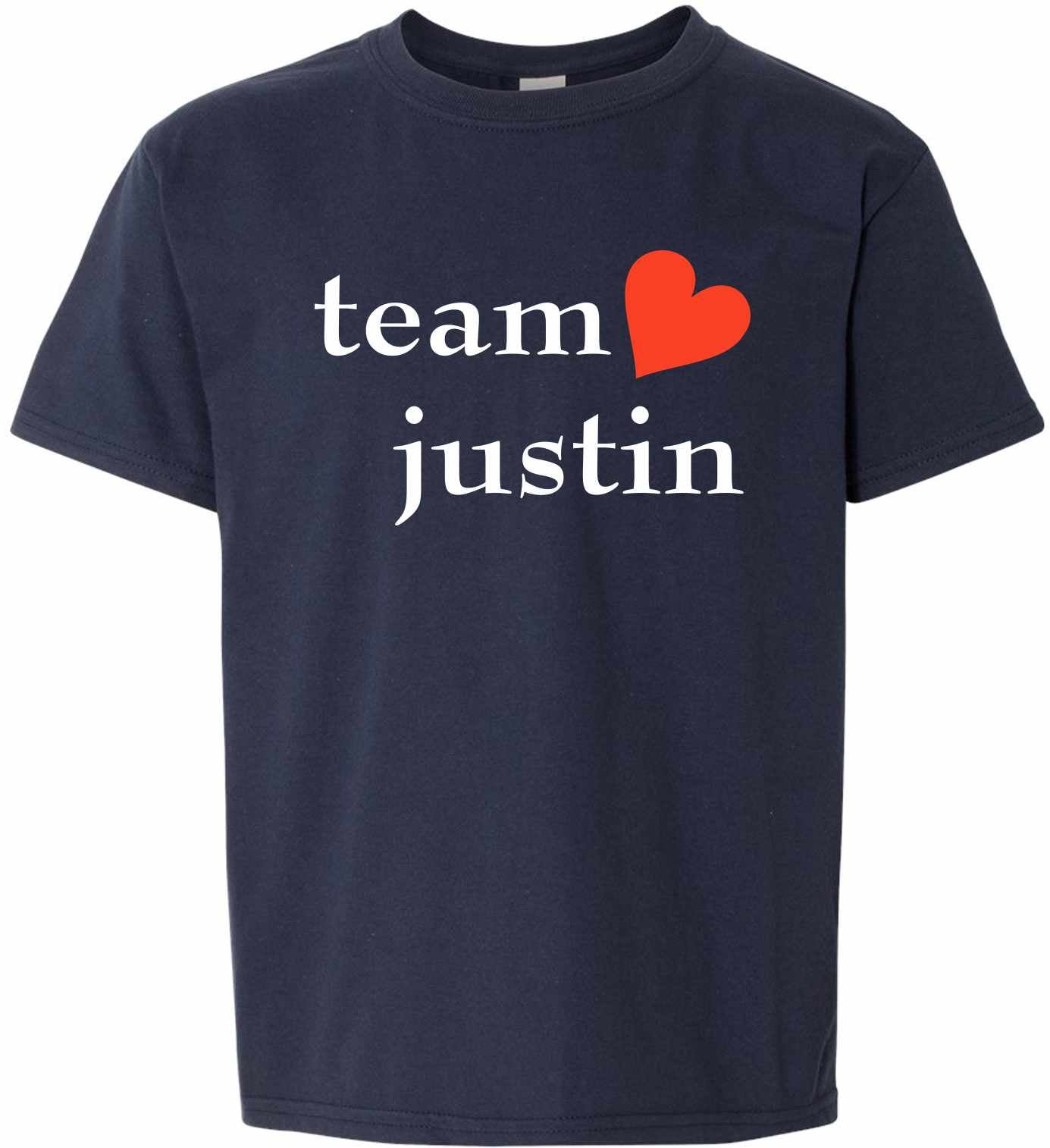 Team Justin on Kids T-Shirt (#636-201)