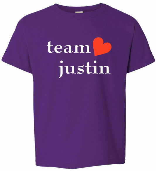 Team Justin on Kids T-Shirt